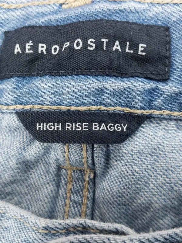 Aeropostale Light Blue High Rise Baggy Relaxed 90's Y2K Classic Eveeyday Jeans - Image 10