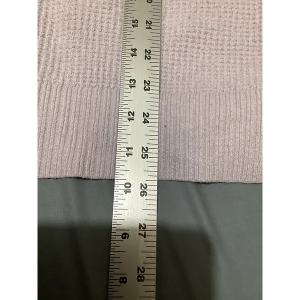 Aerie Womens Lavender Purple Waffle Knit Polo Collar V-Neck Sweater Size Small - Image 7