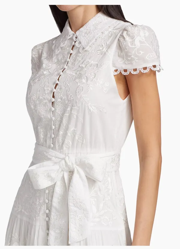 Alice + Olivia Size 4 Vannessa Belted Midi Shirtdress Retails $595 - Image 2
