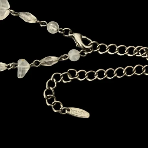 VTG VCLM Ornate Silver Tone Cross Pendant Necklace Rhinestones - Image 8