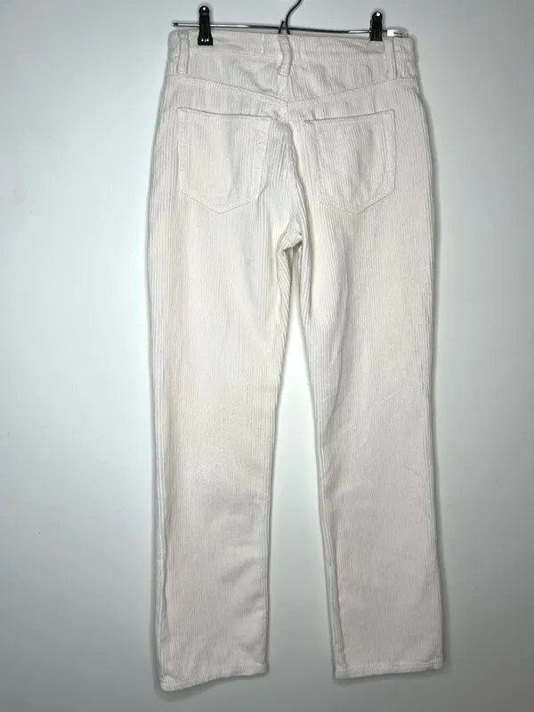 Reformation Rowan High Rise Relaxed Corduroy Pants Cream Size 25 - Image 3