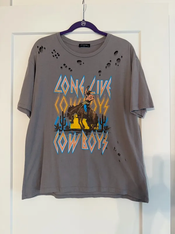 Zutter Distressed Graphic Tee Gray - Image 2