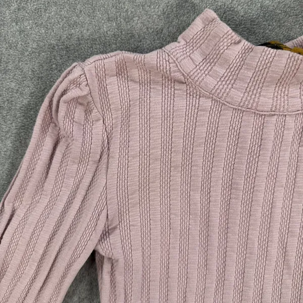 Free People Party in the Back Top Women's XS Purple Ribbed Long Sleeve Tie Back - Image 4