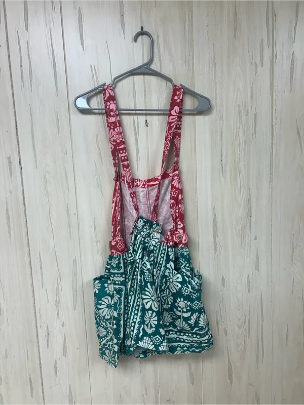 Free People Palm Bay Tropical Bandana Print Shortalls Romper medium NWOT - Image 6