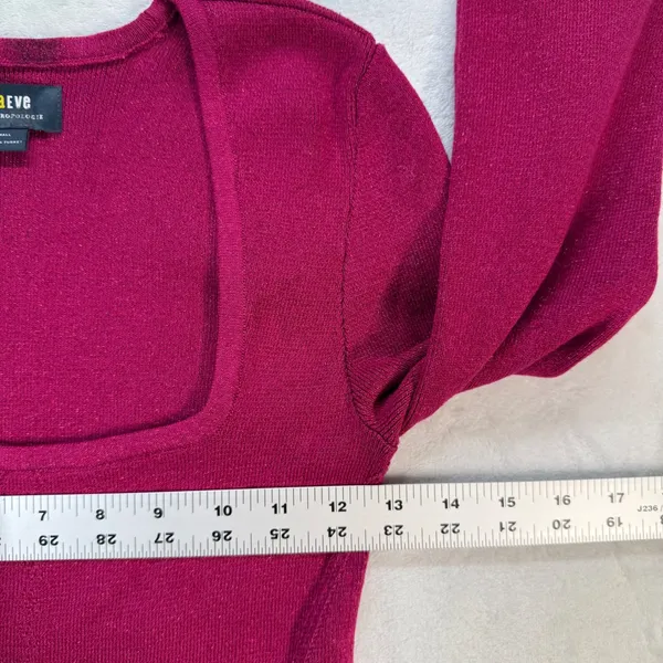Maeve Anthropologie Top Bell Sleeve Square Neck Metallic Knit Blouse‎ Small - Image 3
