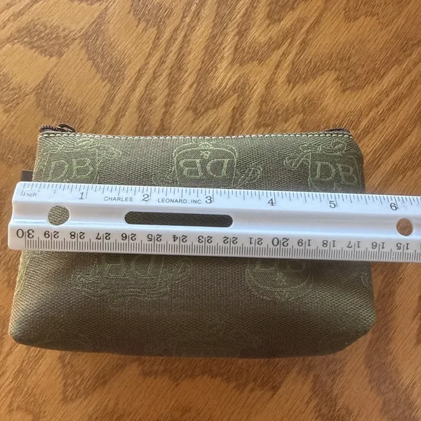 RARE VINTAGE Olive Green DOONEY & BOURKE Canvas Denim Pouch Coin Purse Make Up - Image 6