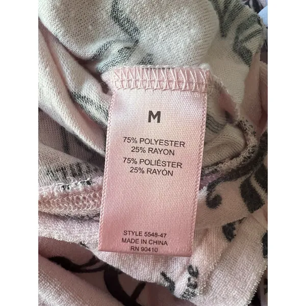 Juicy Couture Pink Sleepwear Loungewear Pajama Set Jogger‎ Logo Terrycloth Y2K M - Image 4