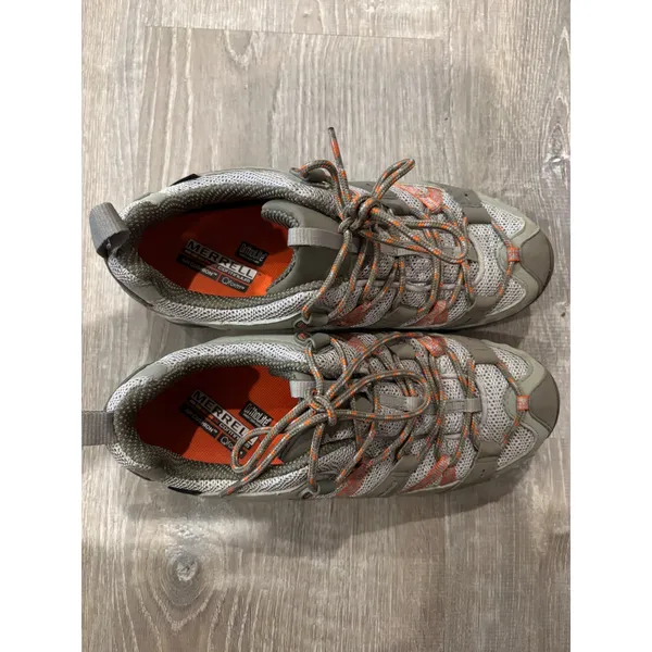 Merrell Mesh Hiking Trail Shoes Lightweight Comfort Outdoor Gray Orange 8.5‎ - Image 2