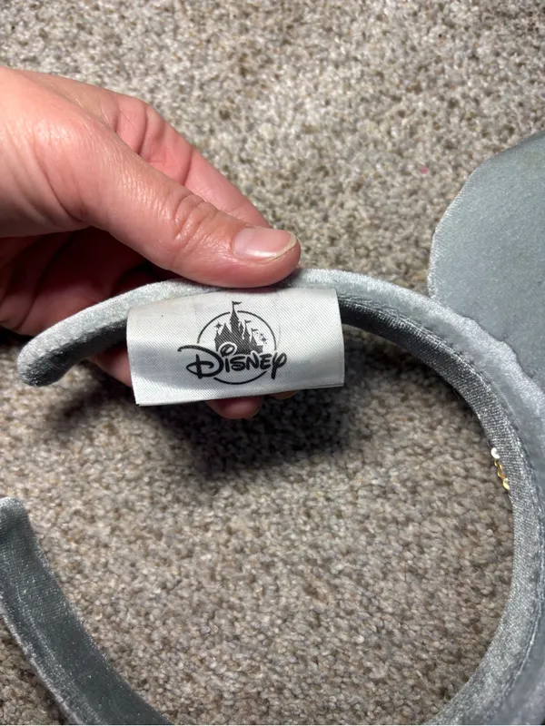 Disney Minnie Mouse Ears Headband Gold Grey Silver Sequin Bow Plush 2021 - Image 3
