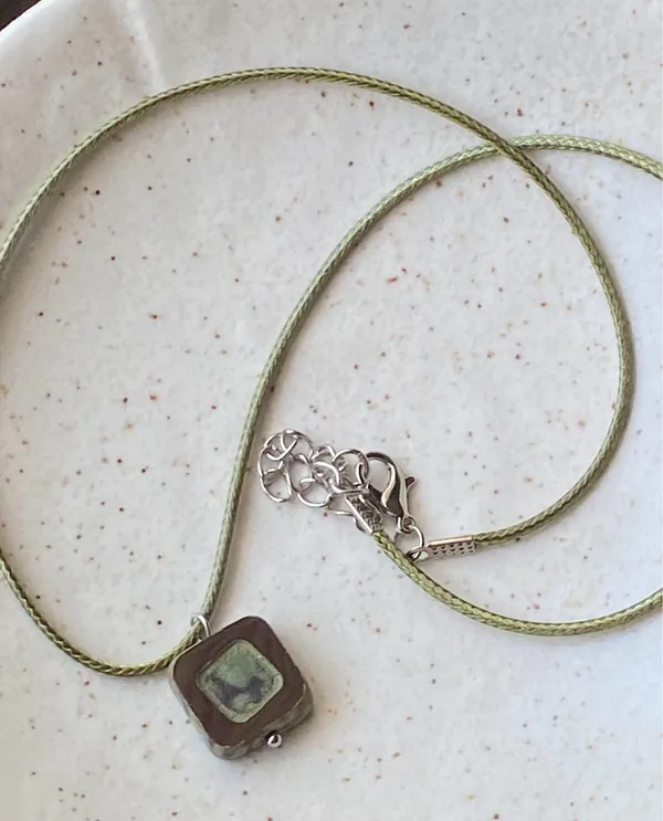 Handmade quality unique Czech glass bead fairy boho vintage chic style necklace🤎🌿 - Image 6