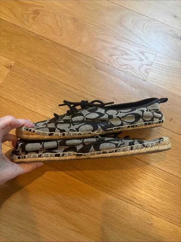 Coach Espadrille Flats Signature Print Black Size 9 - Image 3