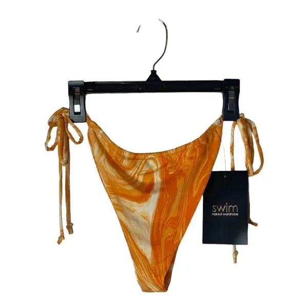 Naked Wardrobe Orange‎ Dreamsicle Two Piece Brazilian String Bikini Set Size L - Image 6