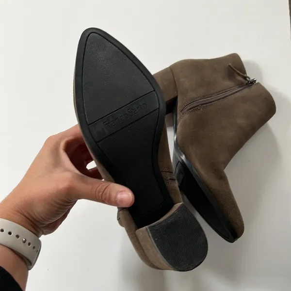 Franco Sarto Womens Casual Leather Ankle Boots Brown Booties Size 6M - Image 6
