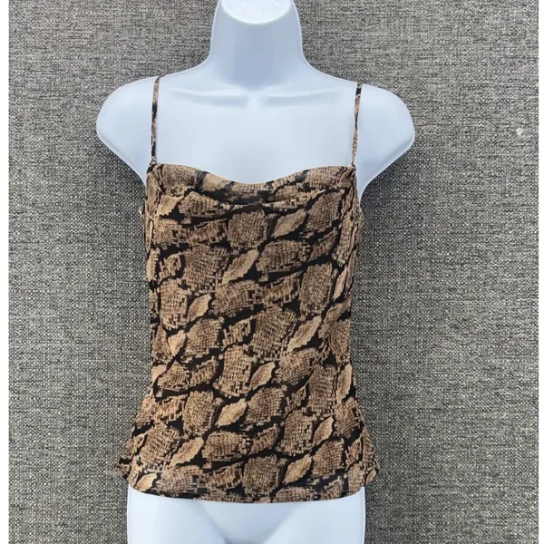 ASTR The Label Darla Cowl Neck Cami Top Snake Print Brown Neutral Capsule Rare - Image 3
