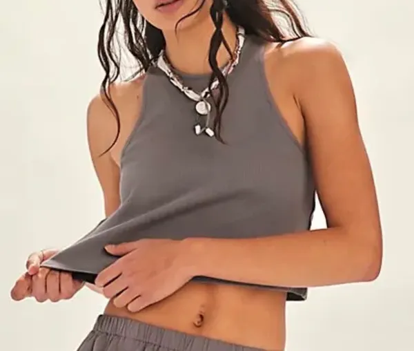 Free people gray tank top crop top - Image 2