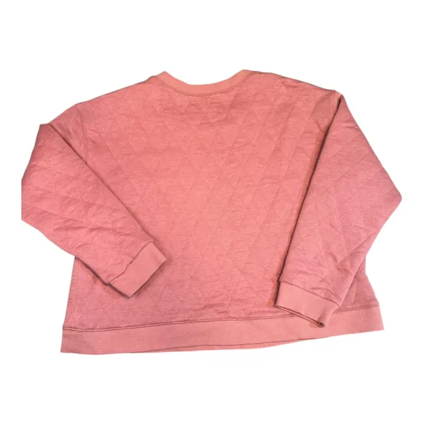 Pale Sky Coral Pink Diamond Quilted Crewneck Pullover Sweatshirt‎ Womens Large L - Image 2