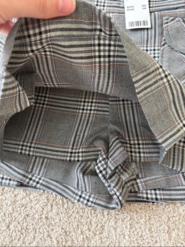 Urban Outfitters School Girl Plaid Gray Skort y2k patch pocket pleats - Image 6