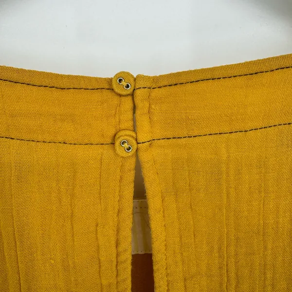 Free People Mustard Yellow Oversized Gauze Cotton Boho Tunic Top Medium‎ - Image 5
