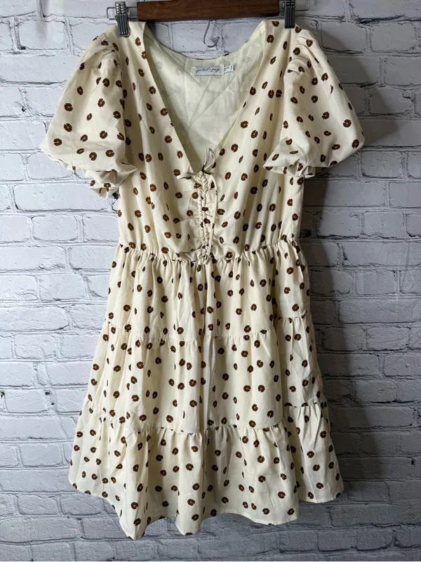 Petal and pup Cream Floral Tiered Babydoll Dress size 4 - Image 2