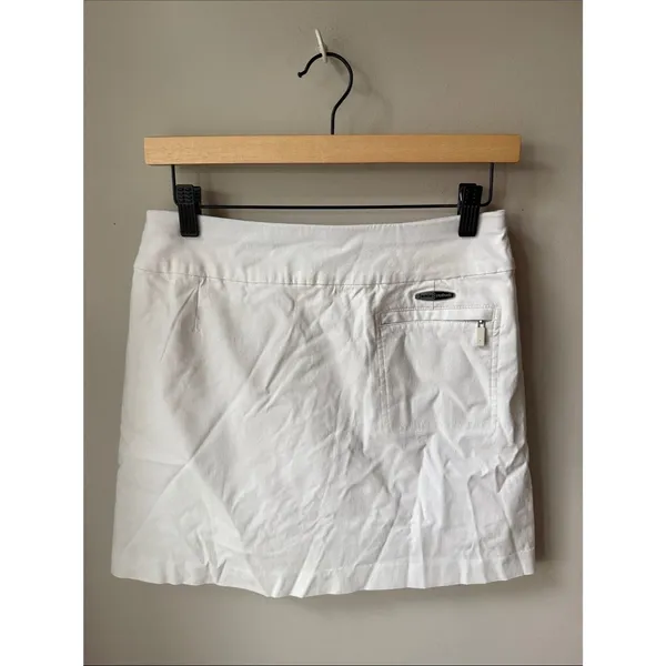 Jamie Sadock White Golf Skort Zip Pocket Performance Stretch Athletic Skirt - Image 2