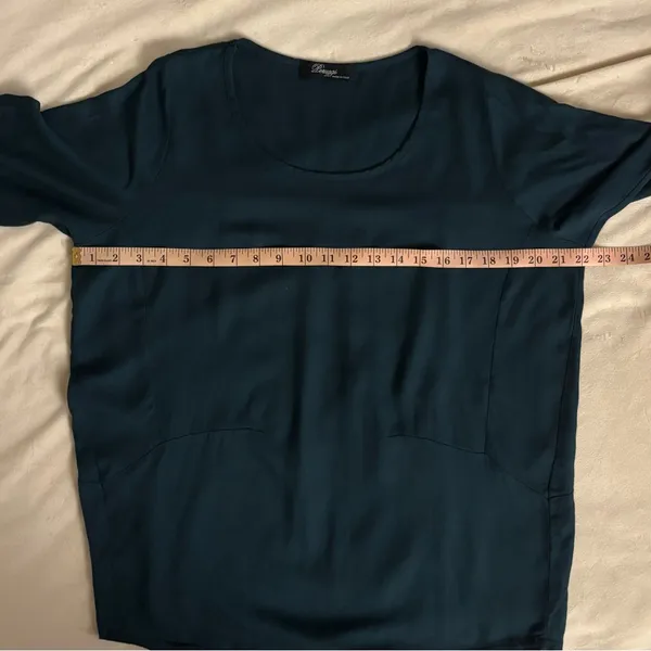 Peruzzi Dark Teal 3/4 Sleeve Top Size 8 Blue - Image 4