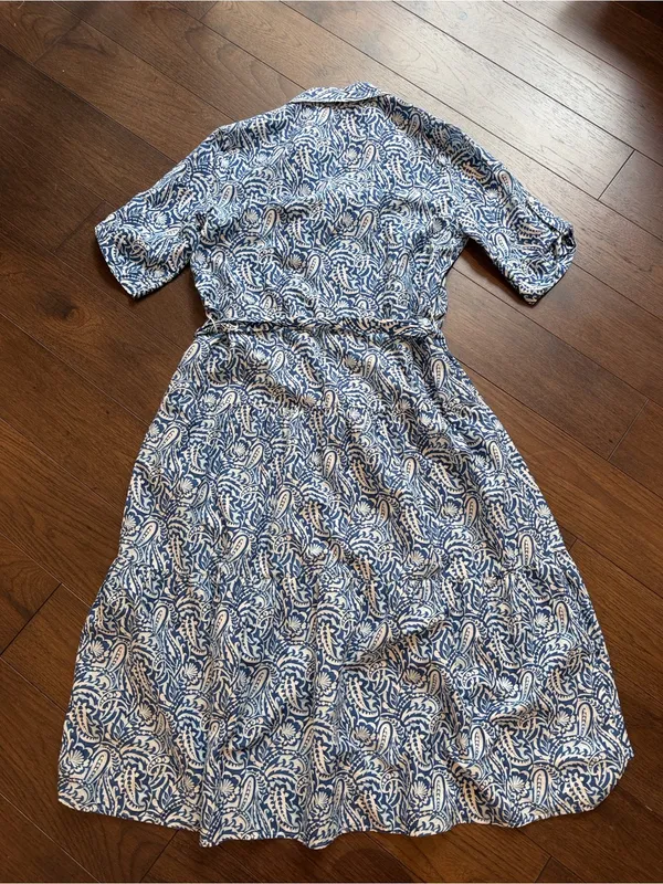 J. McLaughlin Women’s Blue Paisley Shirt Dress - Size Medium - C4-122 - Image 6