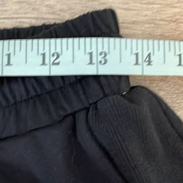 Another Love Womens Drawstring Cotton Blend High Waist Shorts Black Size‎ Medium - Image 6