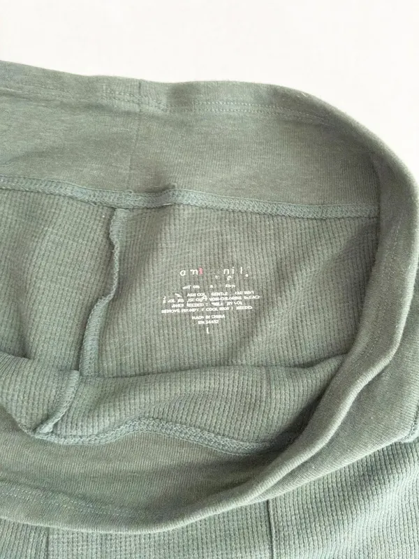 Warm Essentials by Cuddl Duds 2-Piece Lounge PJ Set - L - Grey + Green Plaid - Image 8