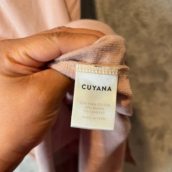 Cuyana Womens Pima Cotton Midi Dress Long Sleeve Keyhole Back Pink Size Small‎ - Image 8