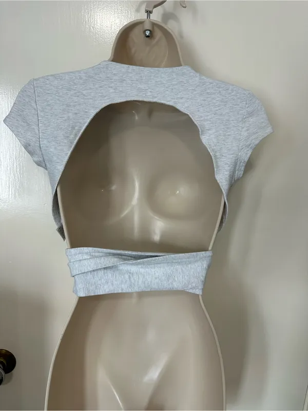 Garage White Cap-Sleeve Crewneck Crop Top - Image 6