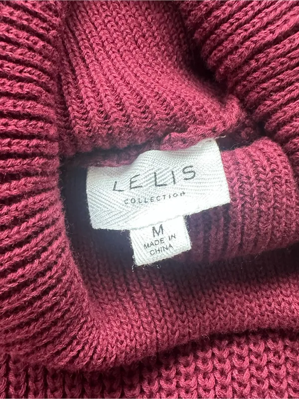 Sleeveless Turtleneck Knit Sweater Vest - Burgundy - Image 3