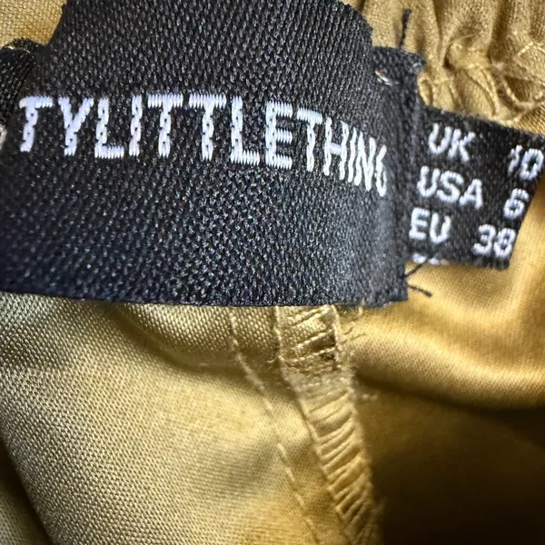 Pretty Little Thing Wideleg Cargo Drawstring Casual Trouser Pants Size 8 - Image 2
