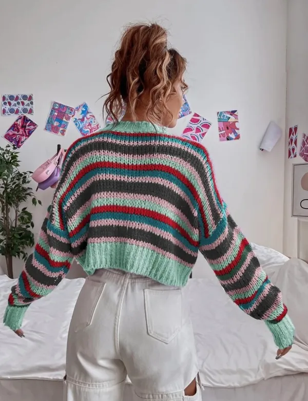 ASOS Striped crop sweater - Image 2