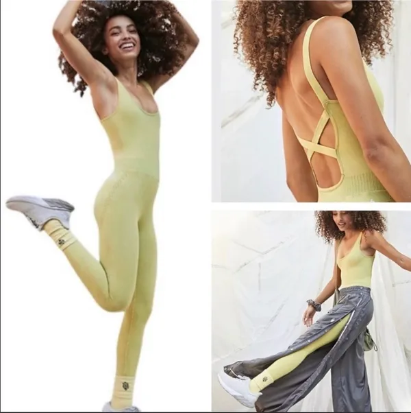 Free People NWOT Onesie Jumpsuit Pineapple Punch Size M/L - Image 4