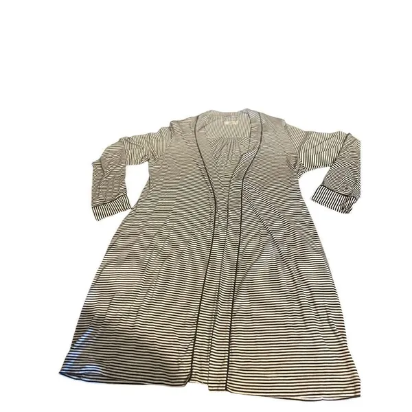 UGG Women’s Black / White Stripe Robe Kimono Size L - Image 5