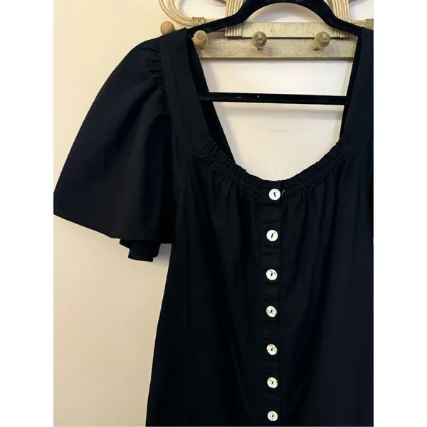 Free People Sweet Sunday Midi Dress Endless Summer Buttondown Black XS - Image 2