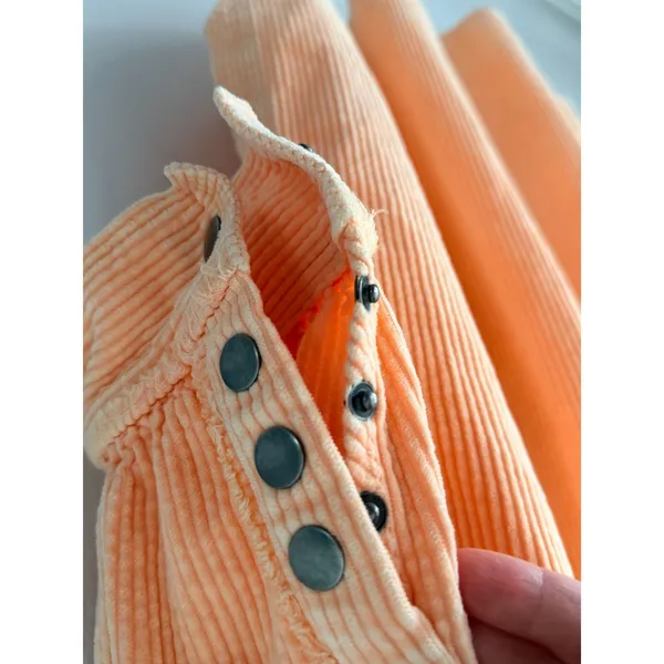 We The Free Peach Snap Button Up Sweater Medium - Image 3