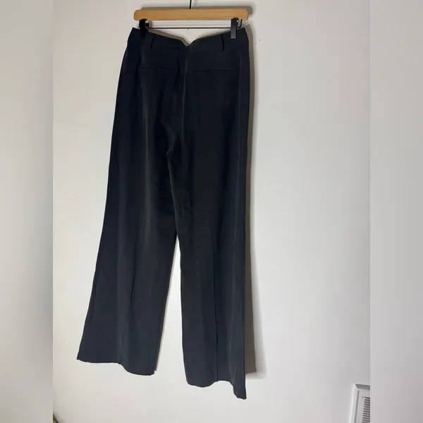 Paige Size 6 Black Faint Stripe Wide‎ Leg Dress Pants - Image 2