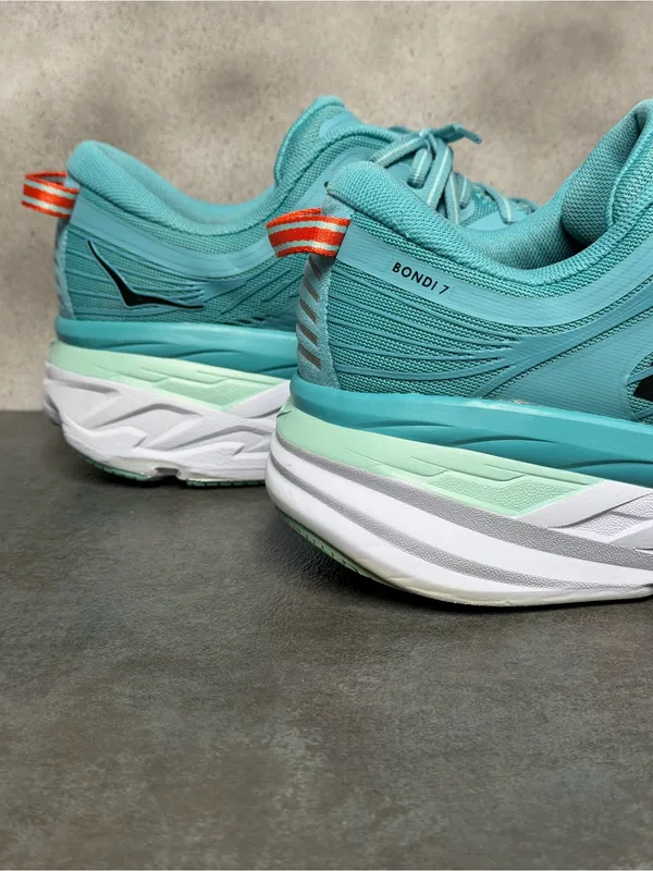 Hoka One One Bondi 7 Women’s Aqua Running Shoes Size 9.5 - Image 10