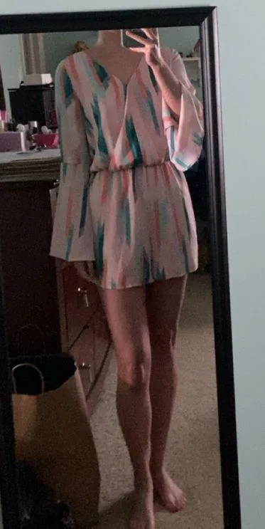 cute patterned long sleeve romper Pink Size XS - Image 2