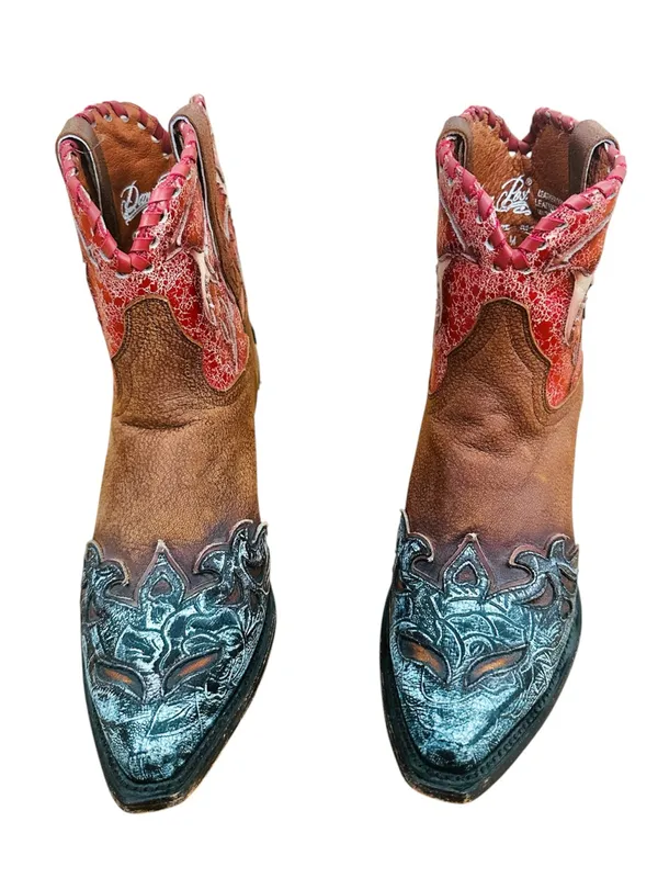 Dan Post Women's Leather Love Bird Brown Cowgirl Western Ankle Boot Size 8 - Image 3