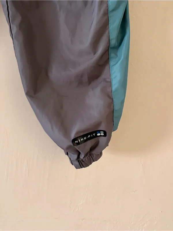 Vintage Nike Track Pants Grey Blue Nike-FIT Windbreaker Joggers Size M - Image 2