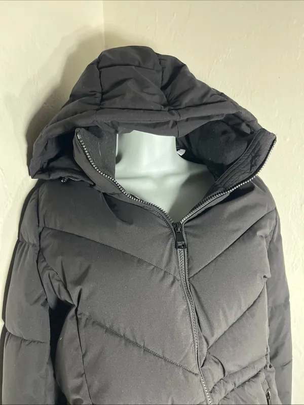 Calvin Klein Women's Black Puffer Coat with Hood Classic retail $400 - Image 11