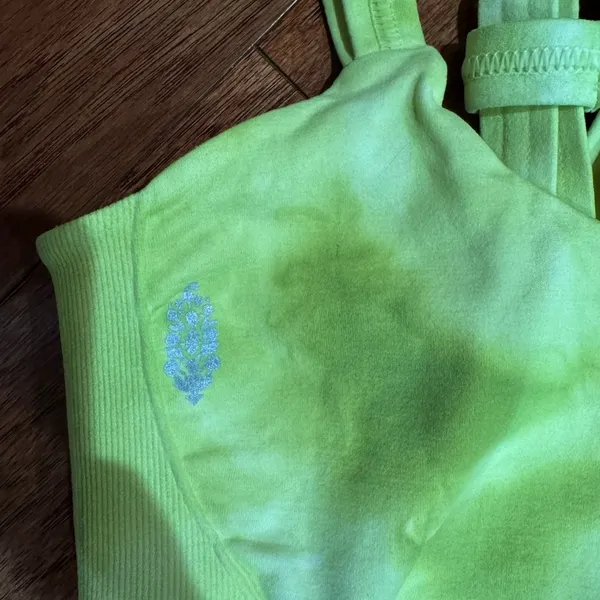 NWT Free People Movement On The Radar Lime Tie-Dye XS/S Impact Sports Bra - Image 3