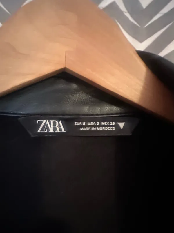 ZARA | Black Faux Leather Shacket, Size S - Image 4