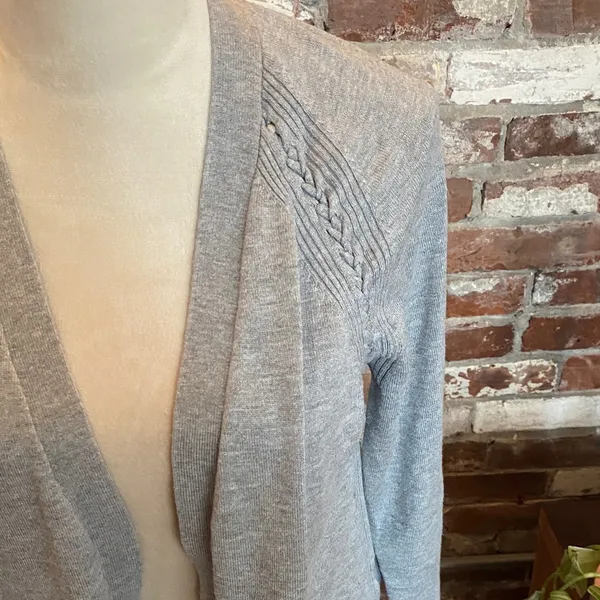 Verve Ami Women's Gray Open-Front Cardigan Size M - Image 2