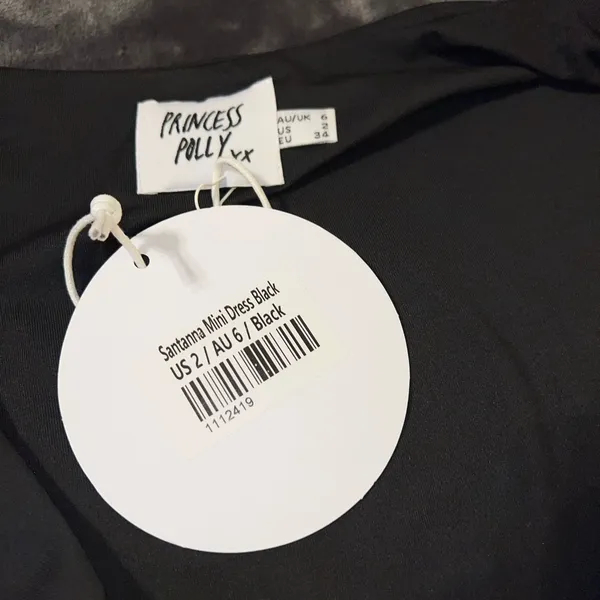 Princess Polly Santanna Mini Dress in Black Size 2 New with tag - Image 13