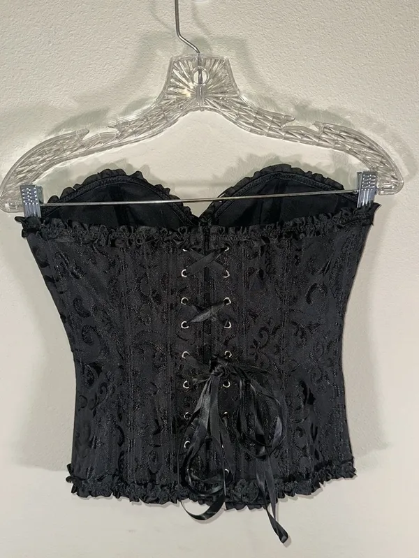 Black Lace Corset Bustier Top Size M - Image 4