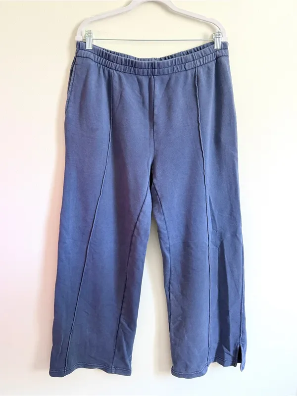 Aerie Blue Wide Leg Sweatpants Size Large Lounge Pants Spring Street Skater - Image 2
