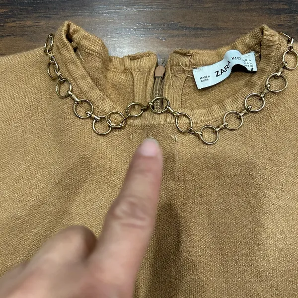 Zara knit‎ top blouse large - Image 3